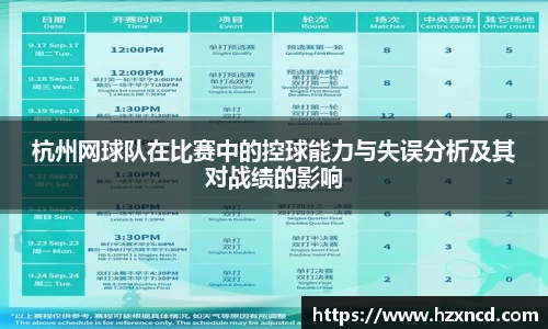 杭州网球队在比赛中的控球能力与失误分析及其对战绩的影响